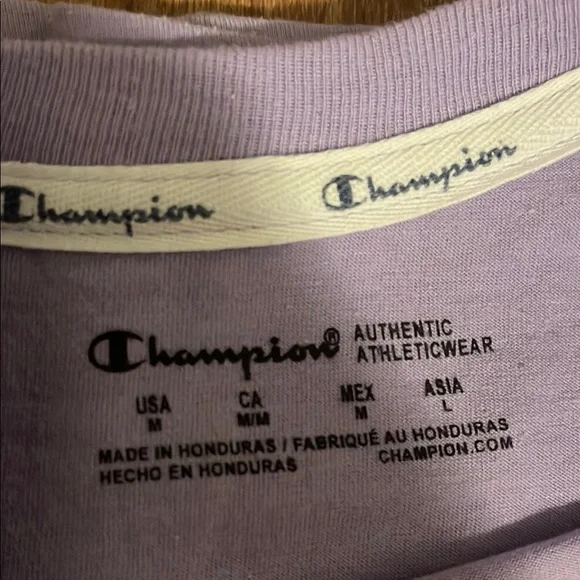 Champion Lavender Sweatshirt with Multicolor Logo Women’s Medium - Picture 3 of 8